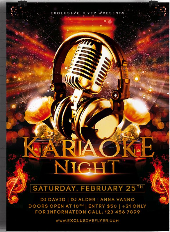 Karaoke Night Flyer Elegant 19 Karaoke Night Flyer Templates