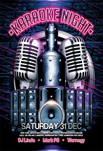Karaoke Night Flyer Elegant Karaoke Night V02 – Flyer Psd Template – by Elegantflyer