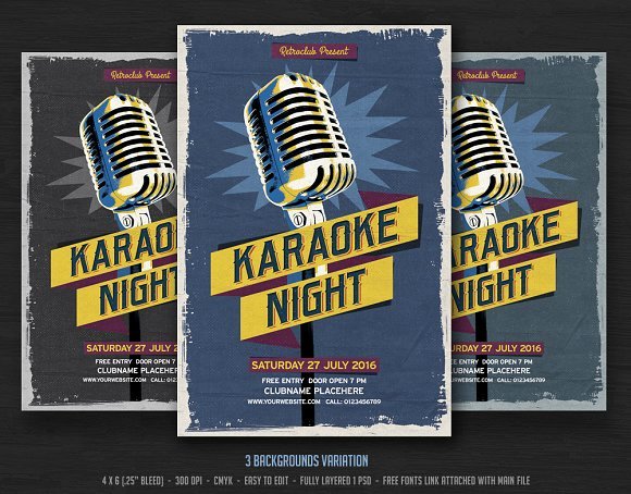 Karaoke Night Flyer Lovely Karaoke Night Flyer Templates On Creative Market