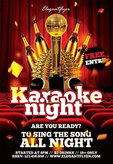 Karaoke Night Flyer Luxury All Night Karaoke Template – by Elegantflyer