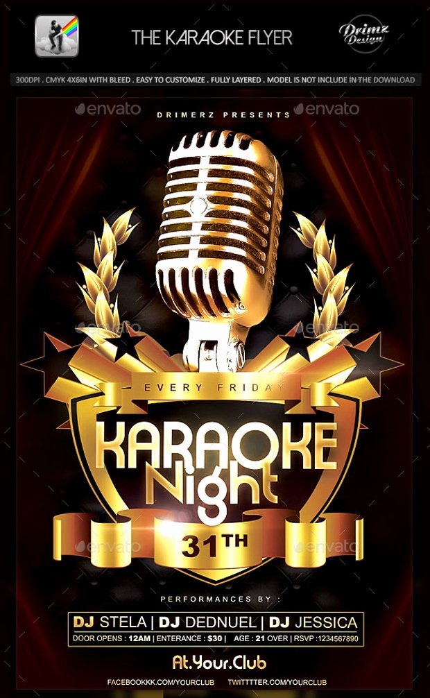 Karaoke Night Flyer Unique 23 Awesome Karaoke Flyer Designs Psd Word Ai Eps