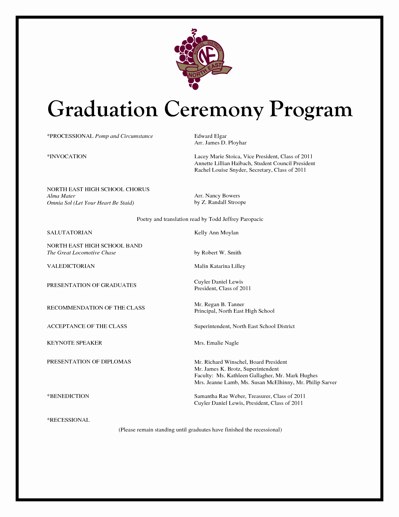 Kindergarten Graduation Program Template Free Inspirational Graduation Program Template Beepmunk