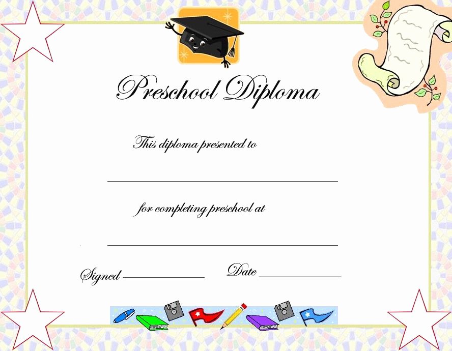 Kindergarten Graduation Program Template Free Luxury Preschool Graduation Certificate Template