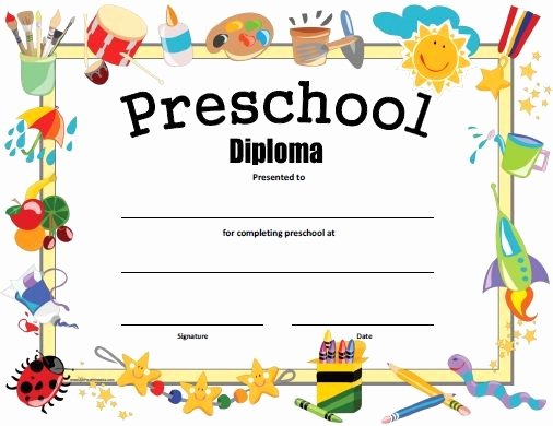 Kindergarten Graduation Program Template Free New Free Printable Preschool Diploma