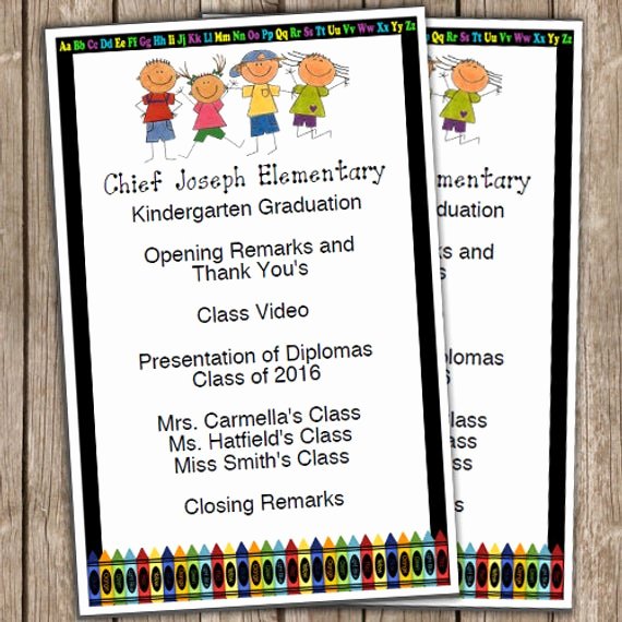 Kindergarten Graduation Program Template Free Unique Kindergarten Graduation Half Sheet Blank Editable Program