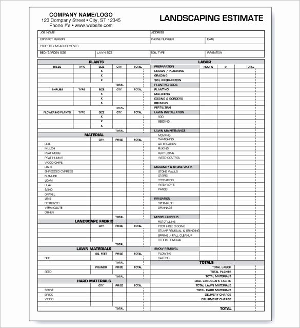 Landscaping Estimate Sample Lovely Mercial Roofing Estimate Templates Templates Resume