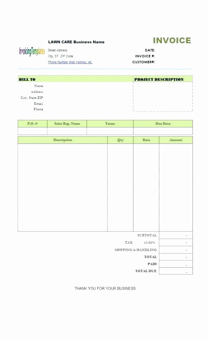 Landscaping Estimate Sample Unique Lawn Care Bid Templates Free