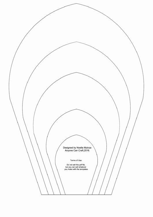 Large Flower Petal Template Elegant Flower Petals Template Oval A4 Printable Pdf