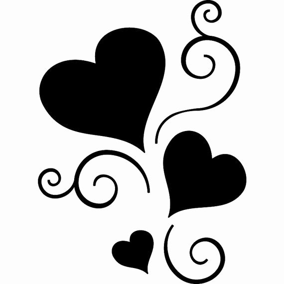 Large Heart Stencil Printable Best Of Scroll Hearts Sticker Tattoo Vinyl Decal by Seeyou276 On