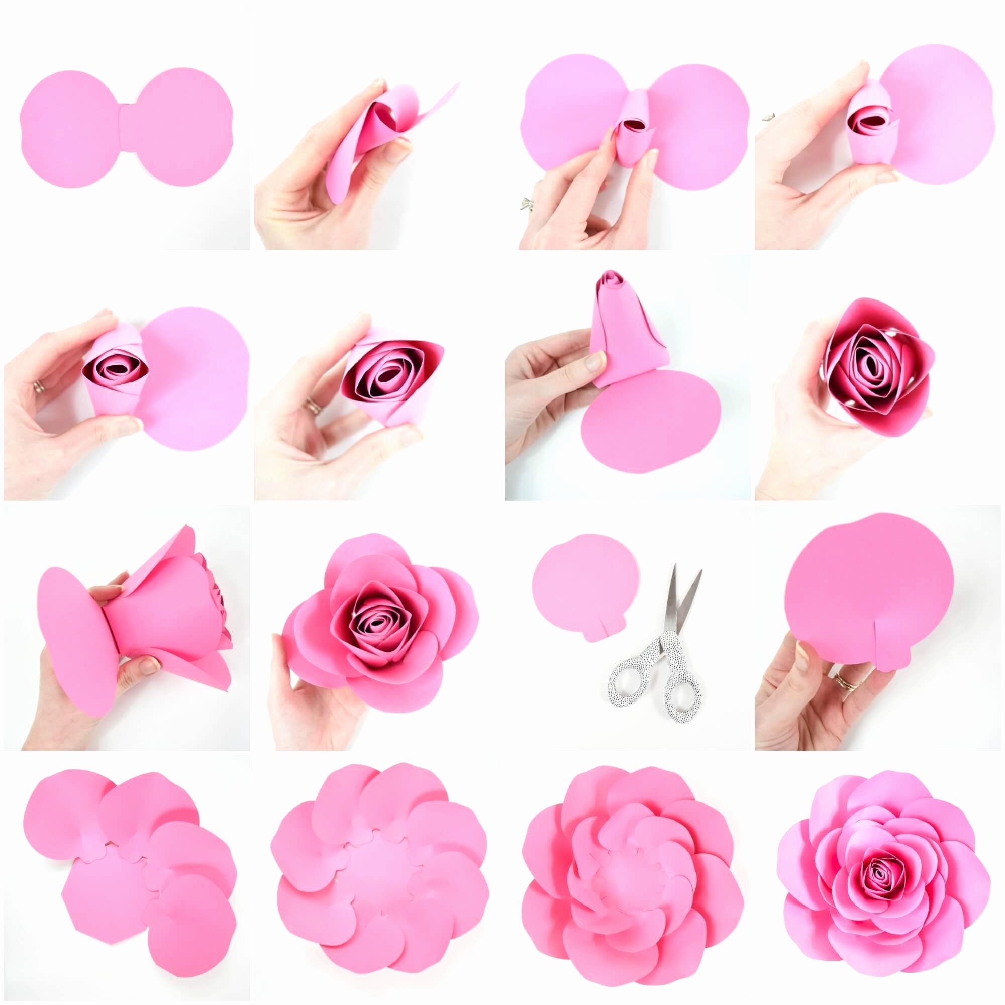 Large Rose Paper Flower Template Elegant Free Paper Rose Template Diy Camellia Rose Tutorial