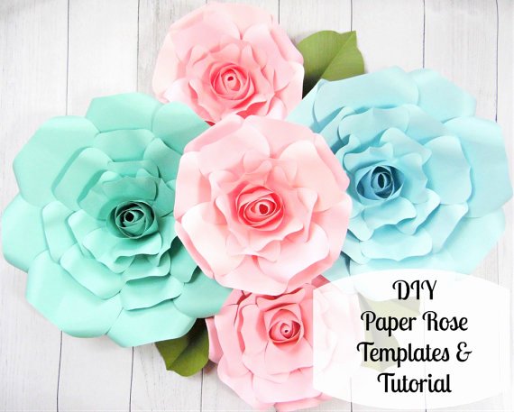 Large Rose Paper Flower Template Unique Giant Paper Roses Paper Flower Roses Rose Templates