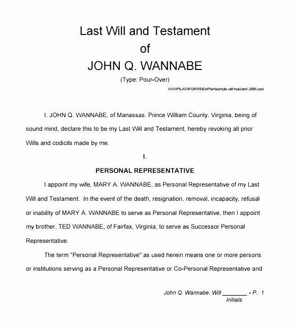 Last Will and Testament Template Microsoft Word Inspirational Cambiavidafo