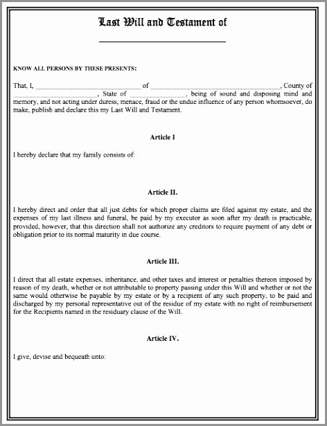 Last Will and Testament Template Microsoft Word Lovely 12 Last Will and Testament Template Word Gytip