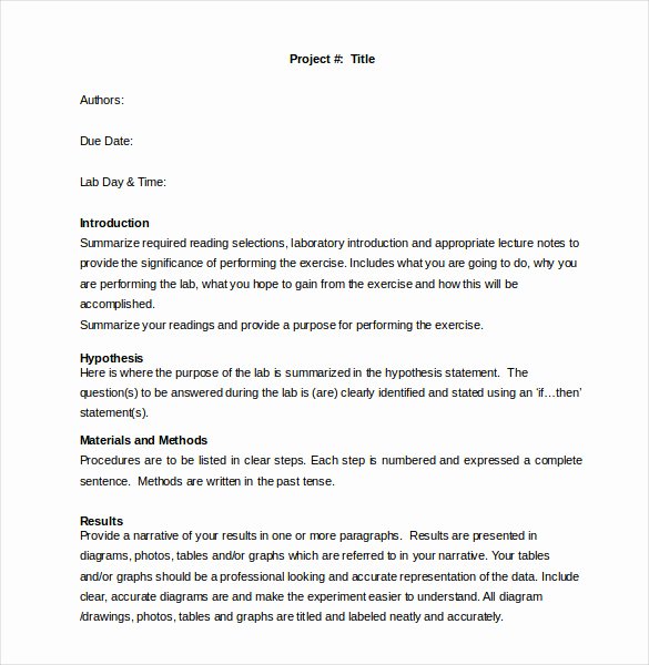 Latex Lab Report Template Awesome Lab Template