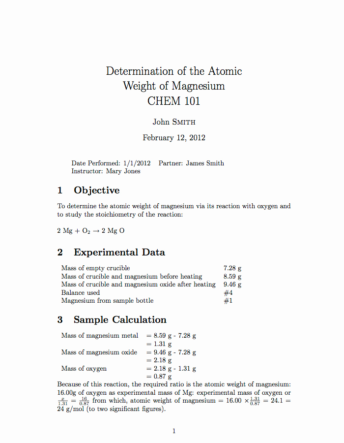 Latex Lab Report Template Elegant Writting A Lab Report Ncufoundation X Fc2