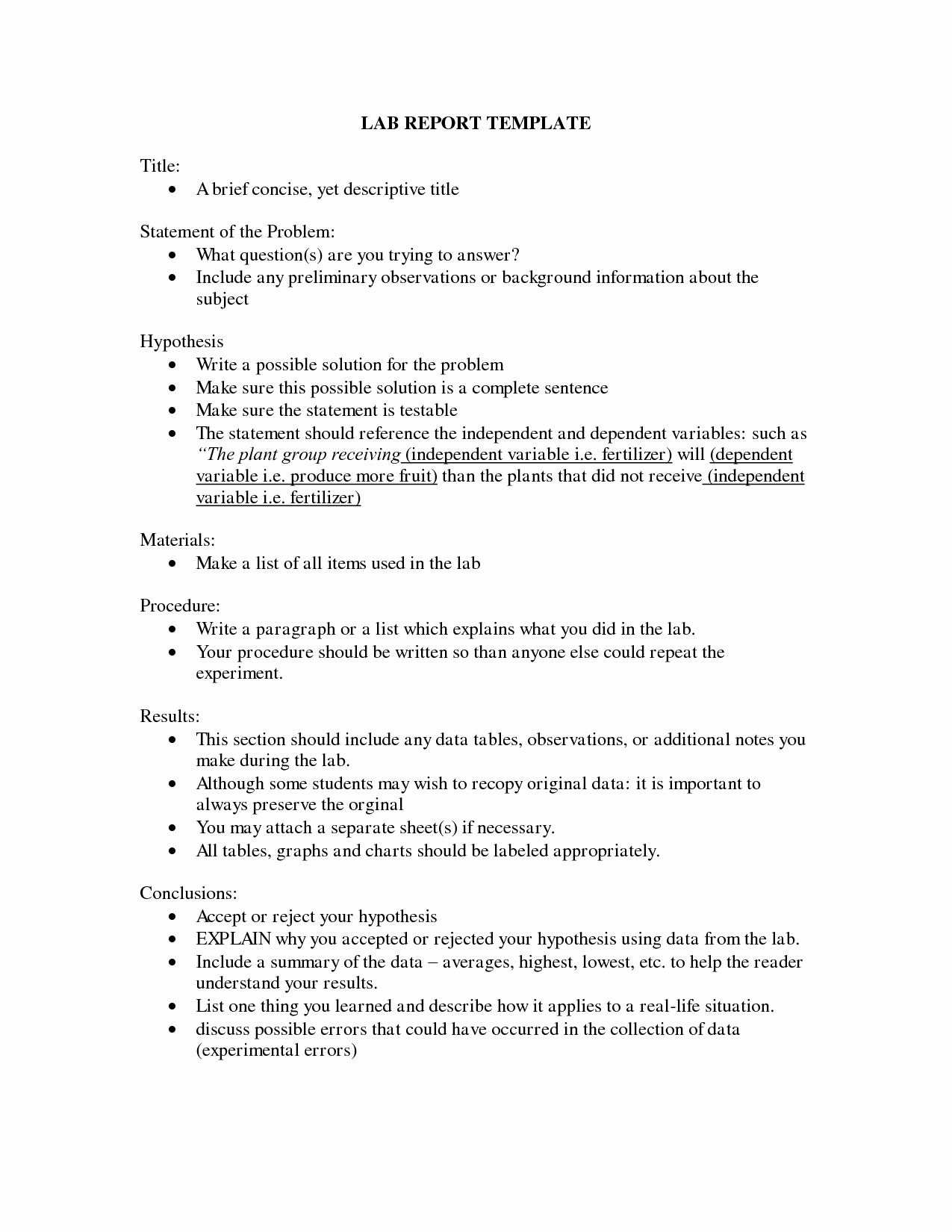 Latex Lab Report Template Fresh Lab Report Template