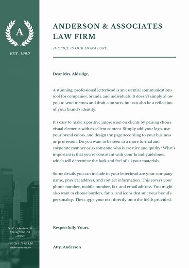 Law Firm Letterhead Template Best Of Customize 30 Law Firm Letterhead Templates Online Canva