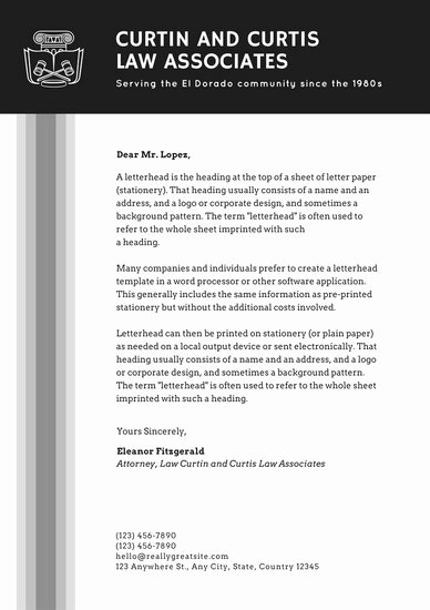 Law Firm Letterhead Template Lovely Customize 37 Law Firm Letterhead Templates Online Canva