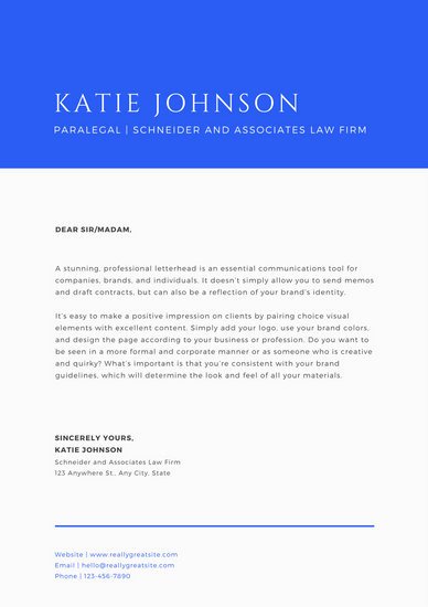 Law Firm Letterhead Templates Best Of Blue &amp; F White Corporate formal Law Firm Letterhead