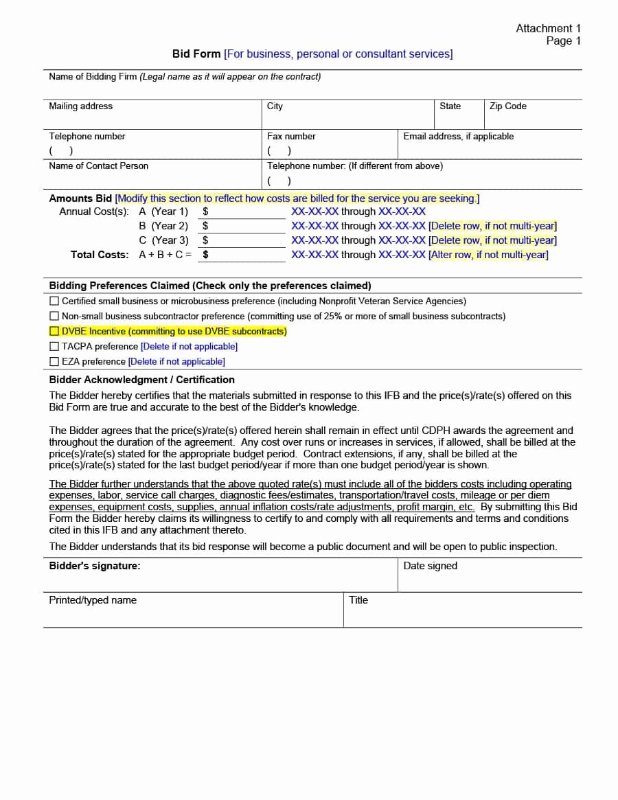 Lawn Care Bid Proposal Template Beautiful Bid Proposal Template Professional Pdf Microsoft Excel