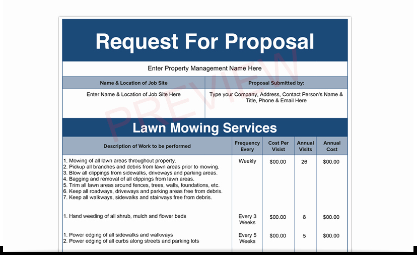 Lawn Care Bid Proposal Template Unique Lawn Care Bid Templates