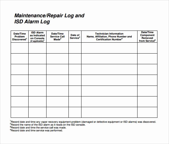 Lawn Mower Maintenance Log Template Inspirational 10 Repair Log Templates to Download