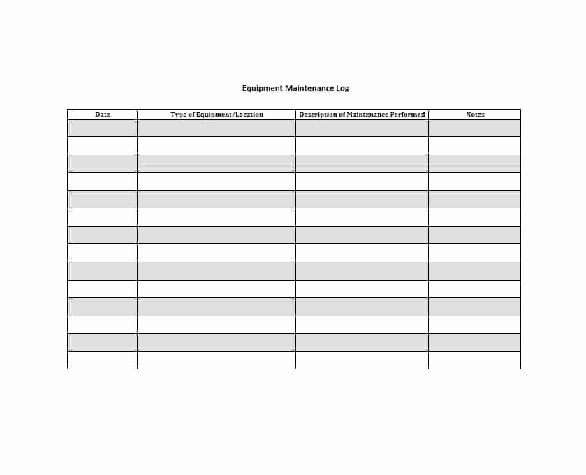 Lawn Mower Maintenance Log Template Inspirational 40 Equipment Maintenance Log Templates Template Archive