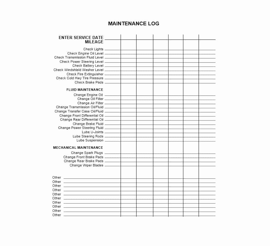 Lawn Mower Maintenance Log Template Luxury 40 Equipment Maintenance Log Templates Template Archive