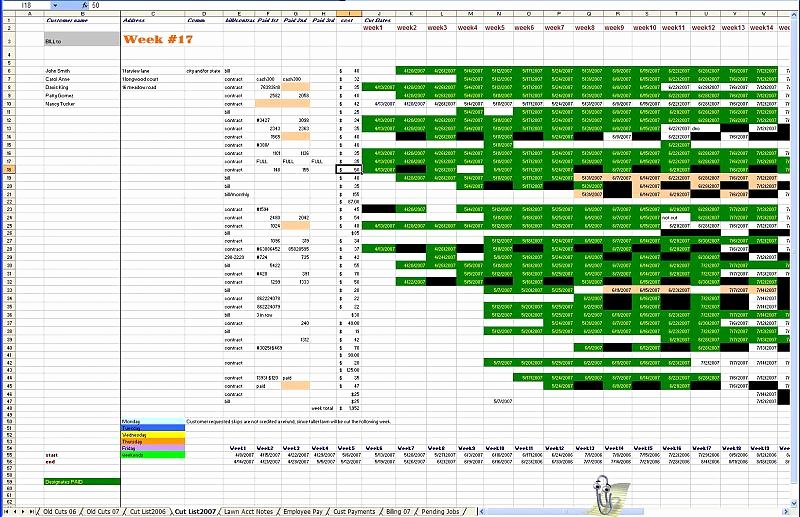 Lawn Mowing Schedule Template Elegant Route Spreadsheet