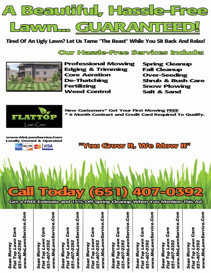 Lawn Mowing Schedule Template New Lawn Care Flyer
