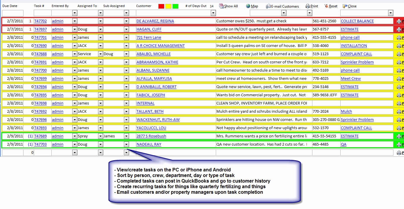 Lawn Mowing Schedule Template New Quickbooks Patible Lawn Care &amp; Landscape Service