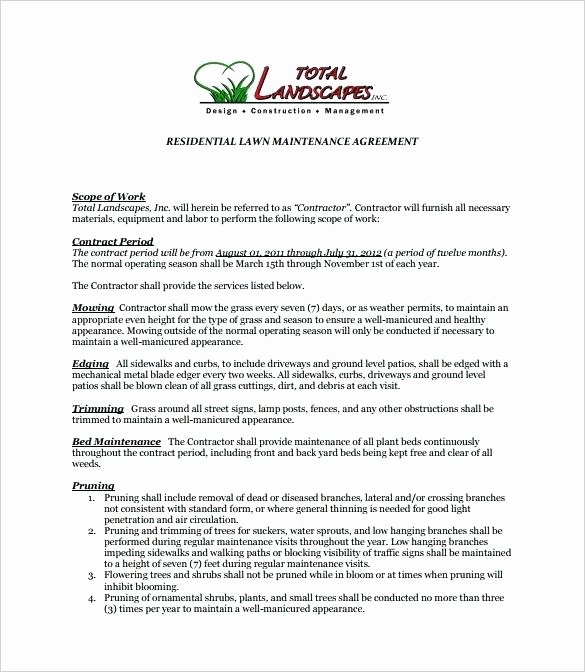 Lawn Service Proposal Template Free Elegant Maintenance Proposal Template – Syncla