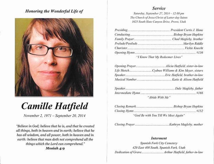 Lds Funeral Program Template Free Best Of Lds Funeral Program Examples Google Search