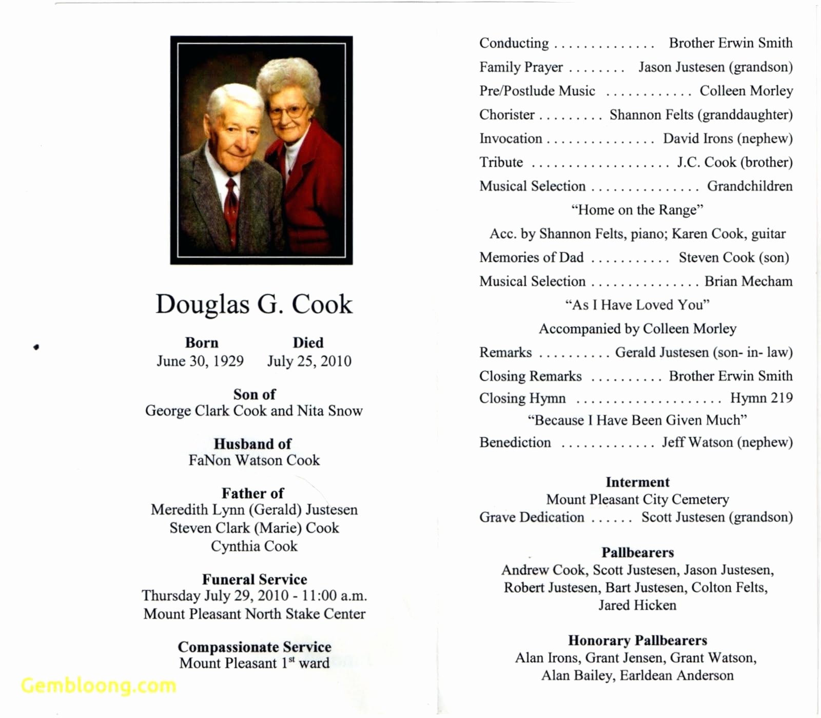 Lds Funeral Program Template Free Elegant 8 9 Funeral Obituary Programs Templates