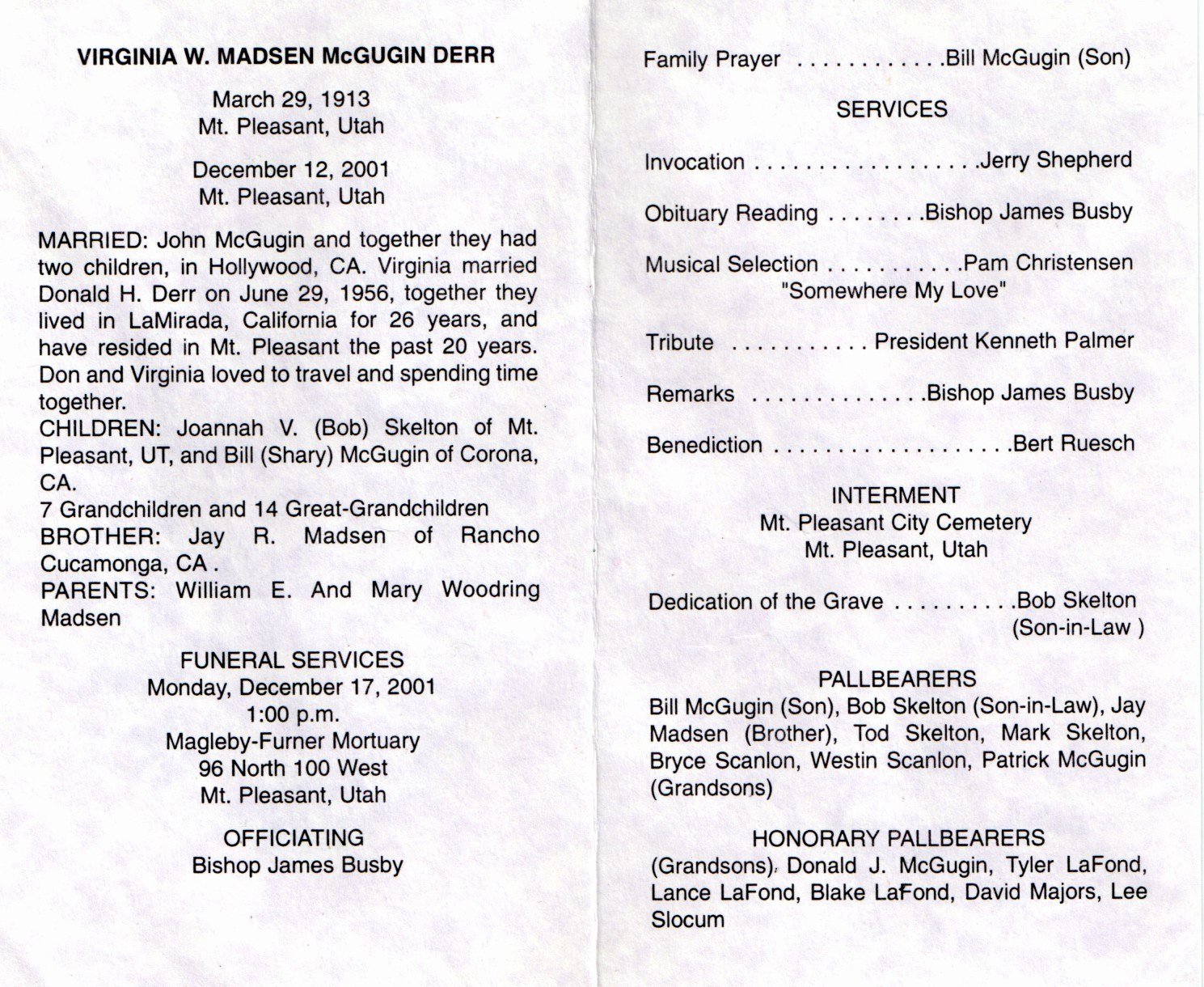 Lds Funeral Program Template Free Peterainsworth