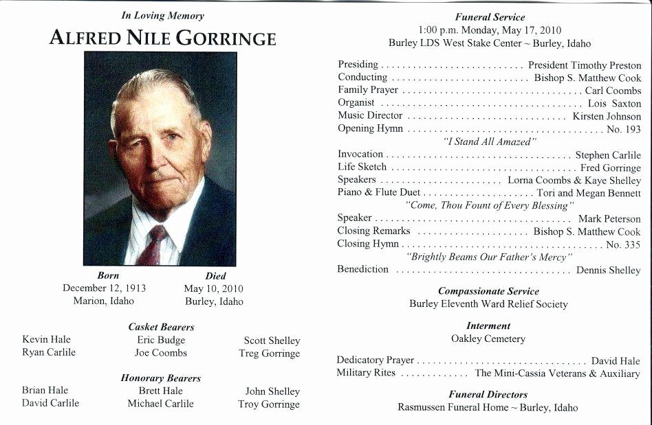 Lds Funeral Program Template Free Inspirational Sample Template General Free Funeral