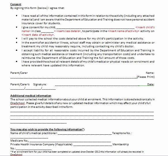 Lds Permission form Best Of 35 Permission Slip Templates &amp; Field Trip forms