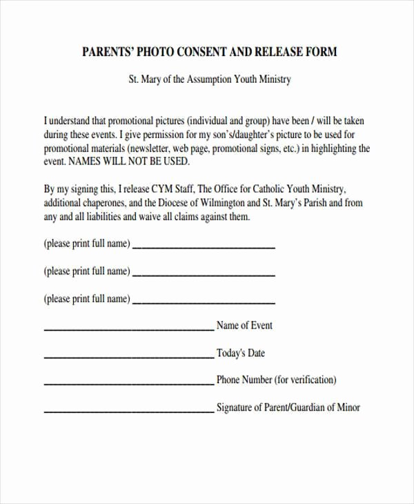 Lds Youth Permission Slips Elegant Sample Release forms