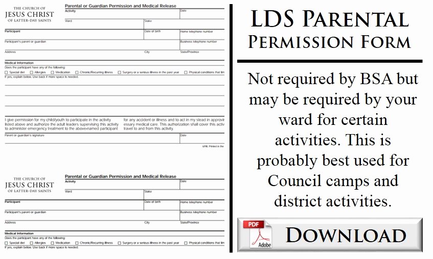 Lds Youth Permission Slips Luxury Scouting Health &amp; Safety District Webpage