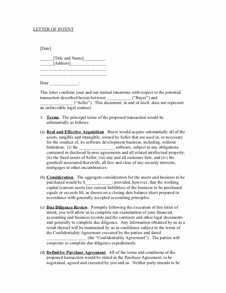 Lease Letter Of Intent Sample Elegant Sample Letter Of Intent