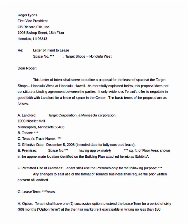 Lease Letter Of Intent Sample Luxury Make the Letter Of Interest Worth Reading