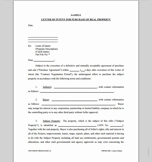 Lease Letter Of Intent Sample Unique Letter Intent Template Lease