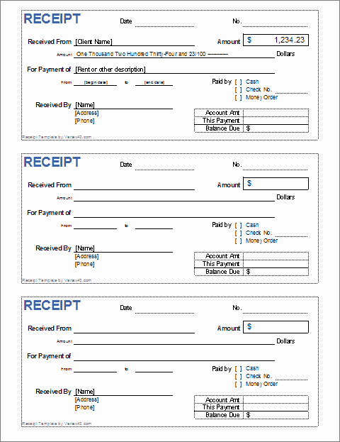 Legal Receipt Template Best Of Cash Receipt Template for Excel