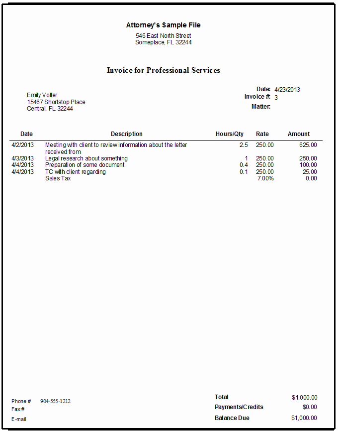 Legal Receipt Template Best Of Quickbooks for Lawyers Templates for Invoices
