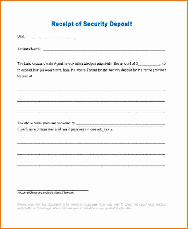 Legal Receipt Template Luxury 7 Security Deposit Receipt Pdf