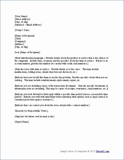 Legal Response Letter Template Awesome Download the Plaint Letter Template From Vertex42