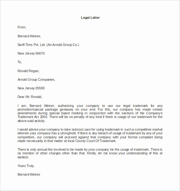 Legal Response Letter Template Inspirational 15 Legal Letter Templates Pdf Doc