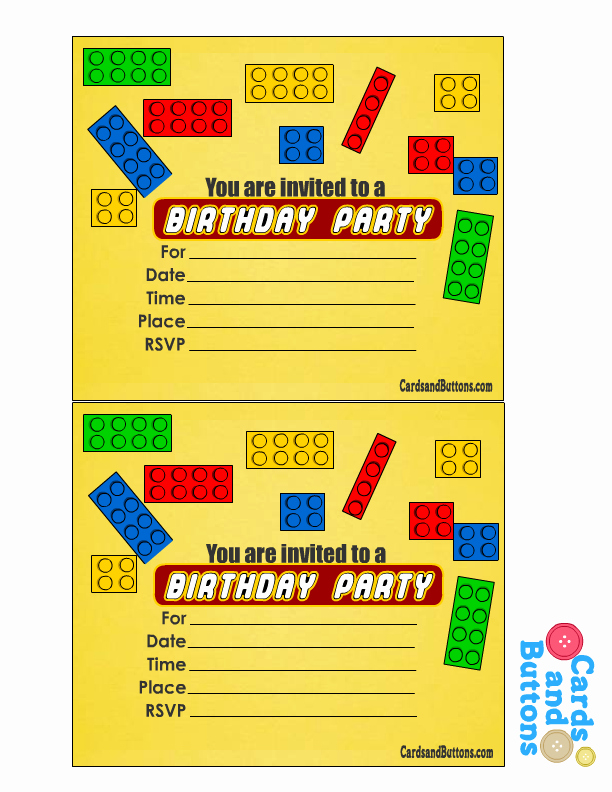 Lego Birthday Card Printable Beautiful Free Printable Lego Birthday Invitations