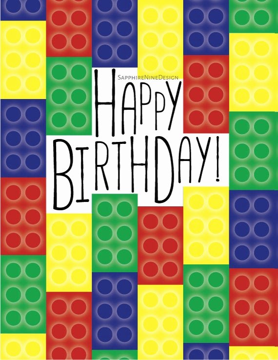 Lego Birthday Card Printable Best Of Items Similar to Lego Birthday Card Lego theme Party