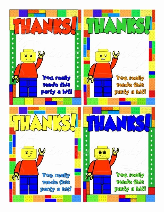 Lego Birthday Card Printable Best Of Printable Lego Thank You Cards Lego Party In 2019